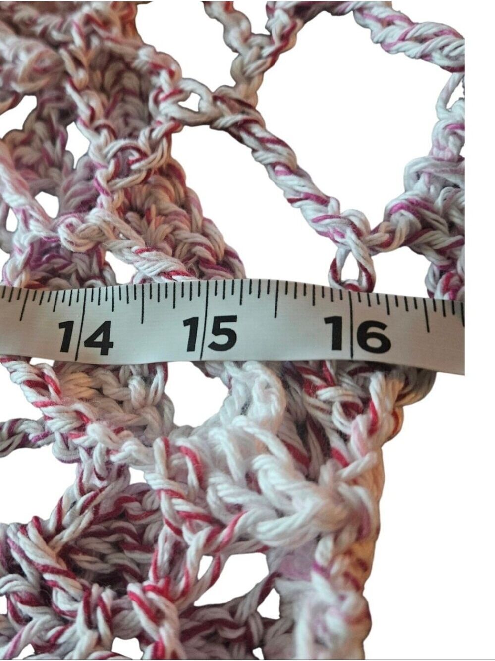 Handmade Crochet Open Work Top One Of A Kind Shaded Crimson 100% Cotton Versatil - Picture 11 of 16